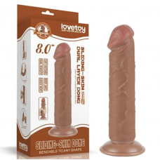 Реалистичный фаллоимитатор Sliding-Skin Dual Layer Dong 8", 20 см.